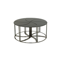 Tables Métal Verre Dorées Tornado