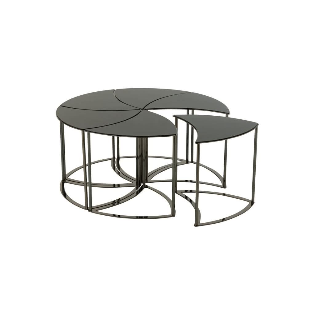 Tables Métal Verre Dorées Tornado