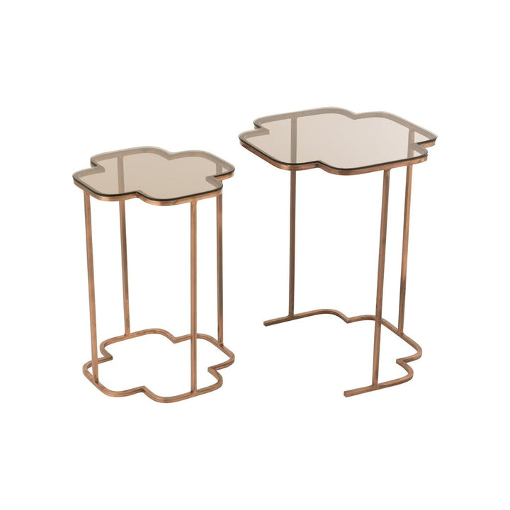 Tables Métalliques Cuivrées Ensemble - Designix