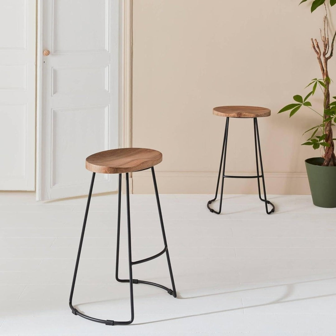 Tabouret Bar Bois Acier | Zenith - Designix Tabouret