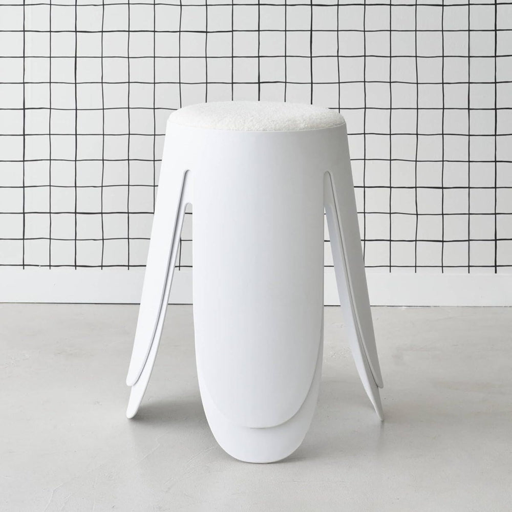 Tabouret Bouclette Blanc Empilable | Waltz - Designix Tabouret