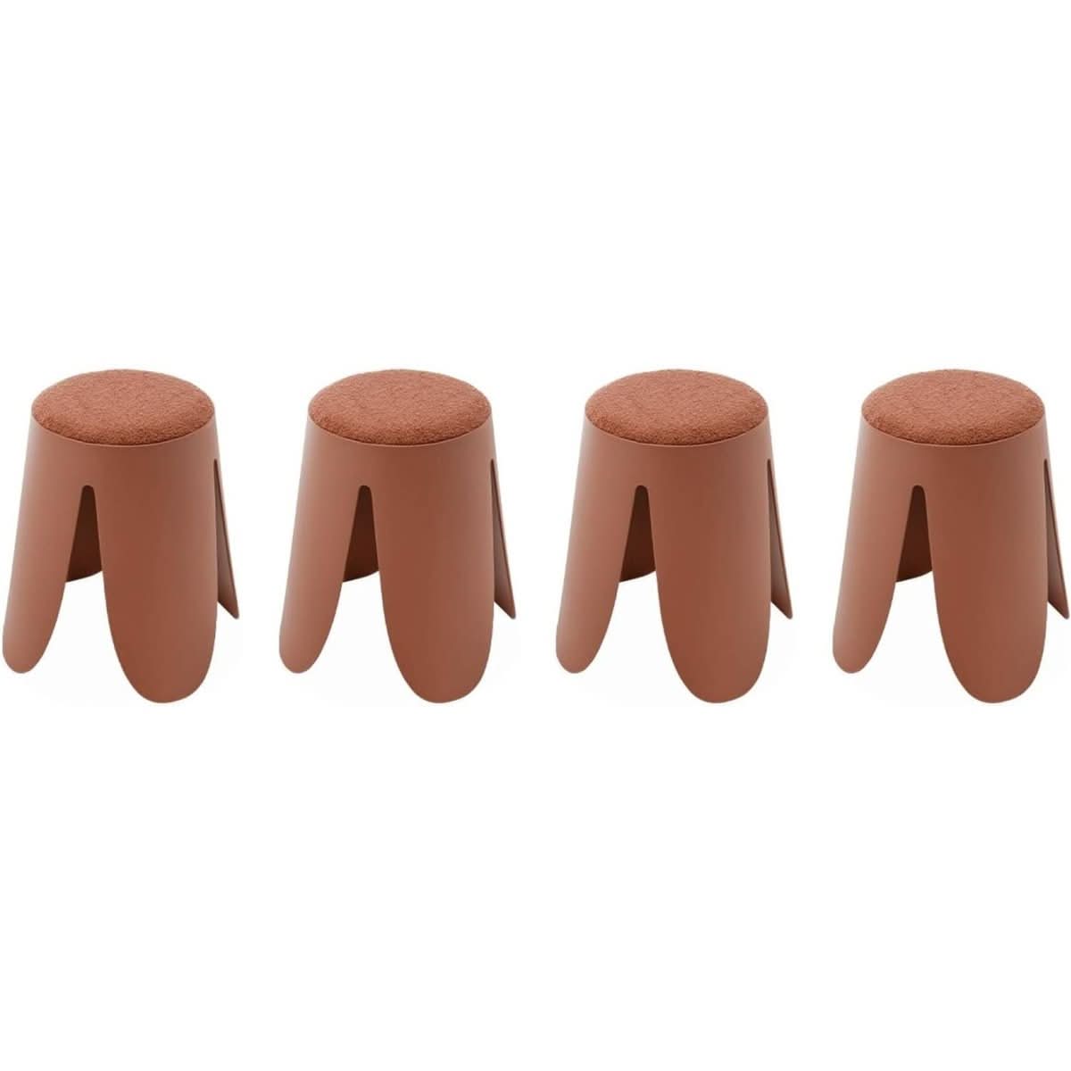 Tabouret Bouclette Texturée Empilable | Uni - Designix Tabouret
