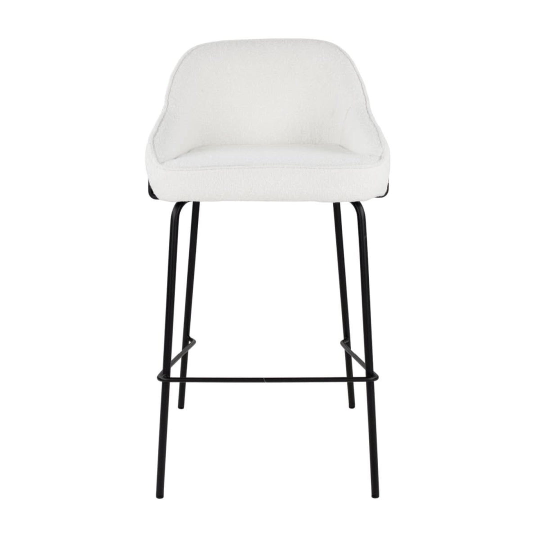 Tabouret de bar bouclé confort avec repose pieds | LUMA - Designix
