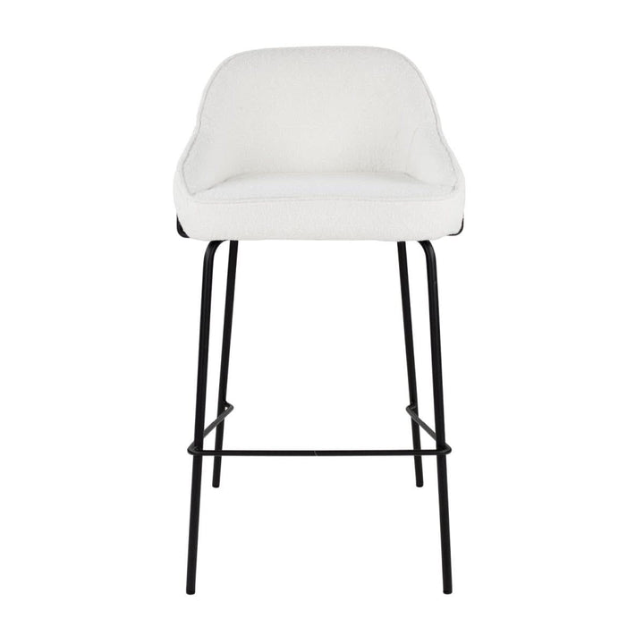 Tabouret de bar bouclé confort avec repose pieds | LUMA - Designix