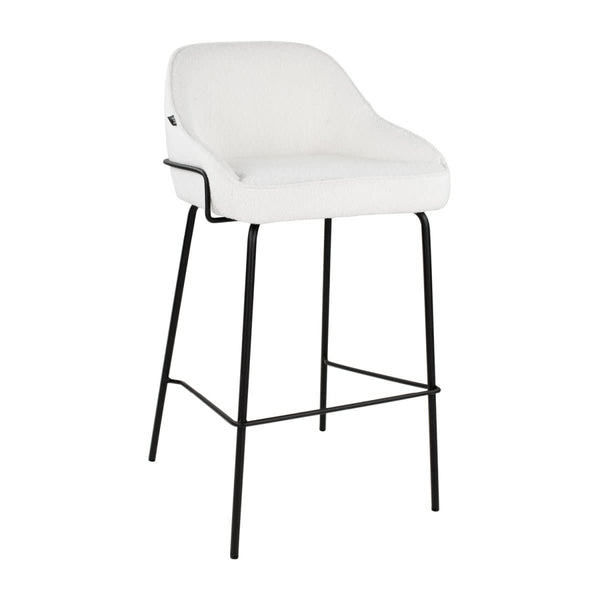Tabouret de bar bouclé confort avec repose pieds | LUMA