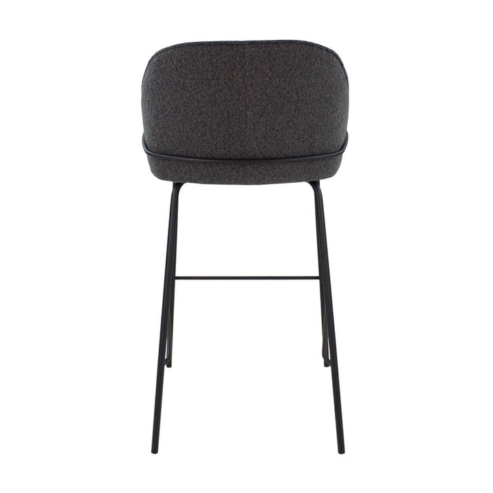Tabouret de Bar Bouclé Gris Foncé Avec Dossier Confort | SEPP - Designix