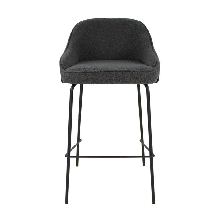 Tabouret de Bar Bouclé Gris Foncé Avec Dossier Confort | SEPP - Designix