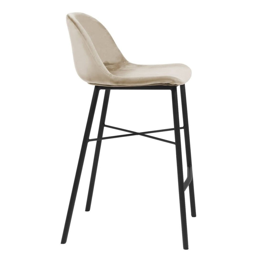 Tabouret de Bar En Velours Doux Avec Dossier Ergonomique Confort | NOVA - Designix