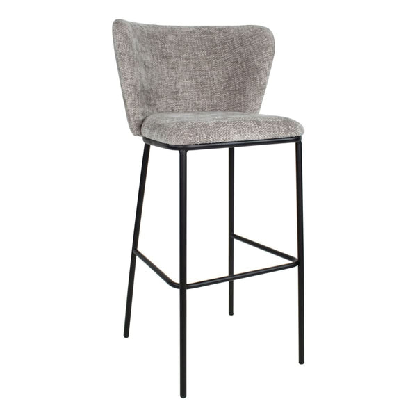 Tabouret de bar Gris Chenille Confortable et Moderne | VILO