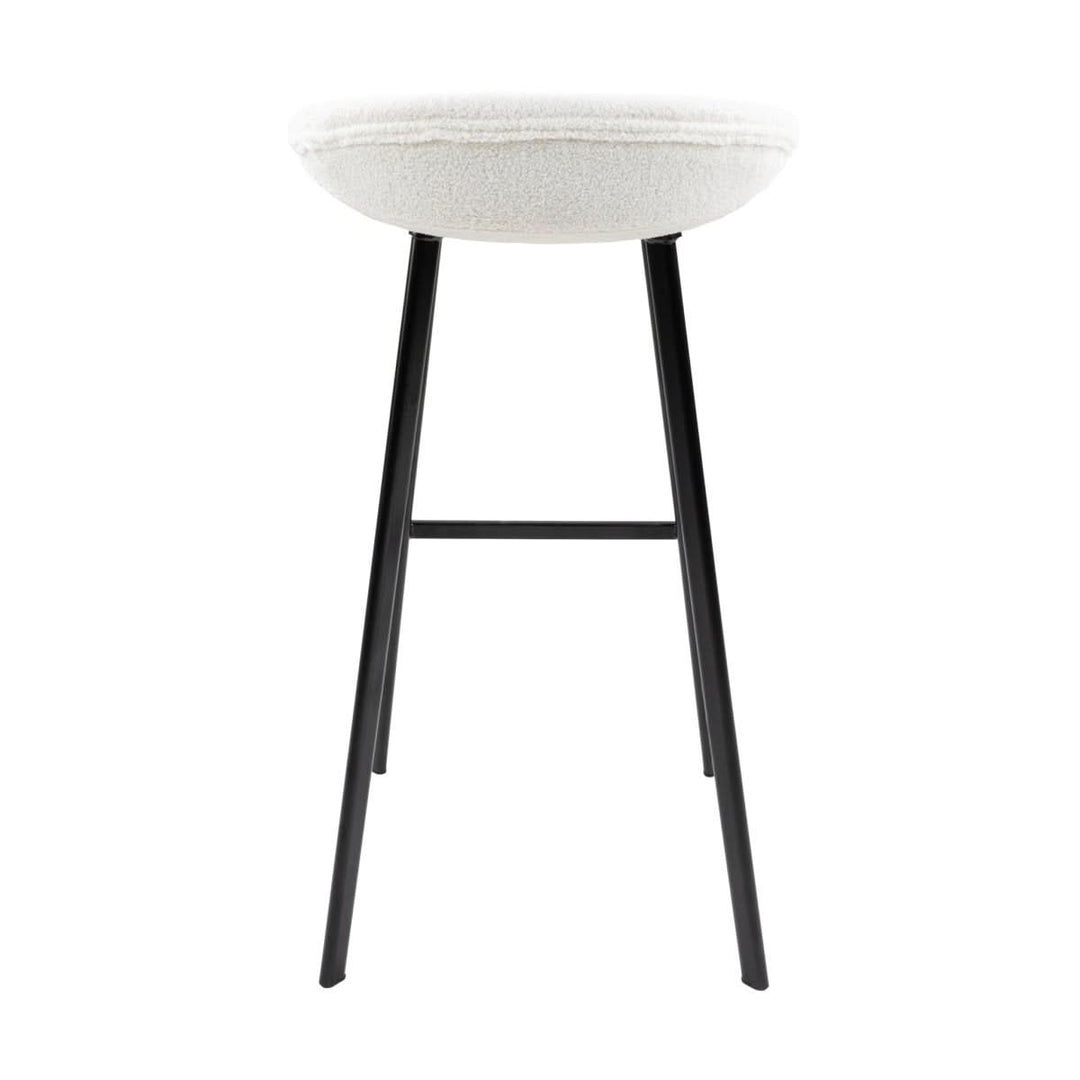 Tabouret de Bar Lily Velours Teddy Blanc Polyvalent | NOVA - Designix