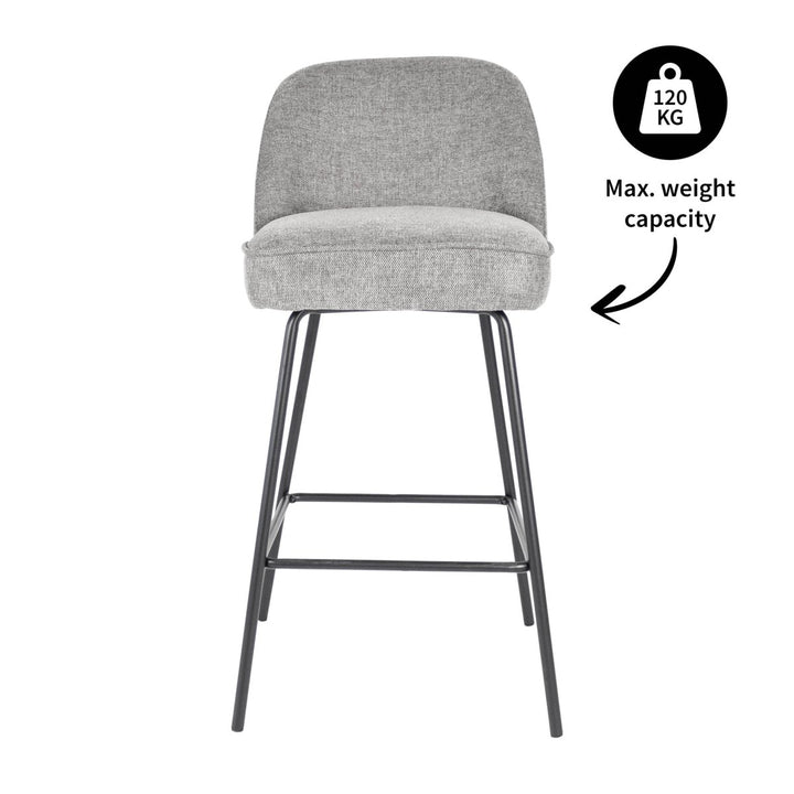 Tabouret de bar Lucy Gris Foncé Avec Dossier Ergonomique | NOVA - Designix