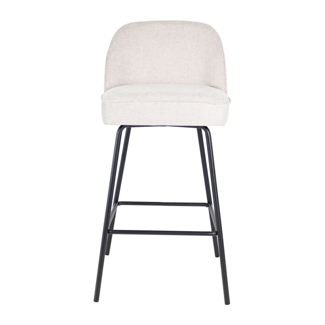 Tabouret de Bar Luxe Rembourré Tissu Texturé Métal Noir Champagne | NOVA - Designix