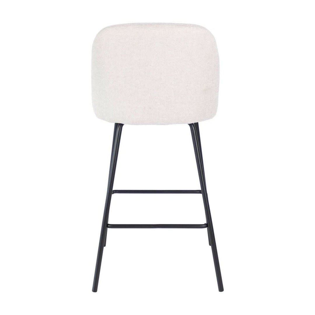 Tabouret de Bar Luxe Rembourré Tissu Texturé Métal Noir Champagne | NOVA - Designix