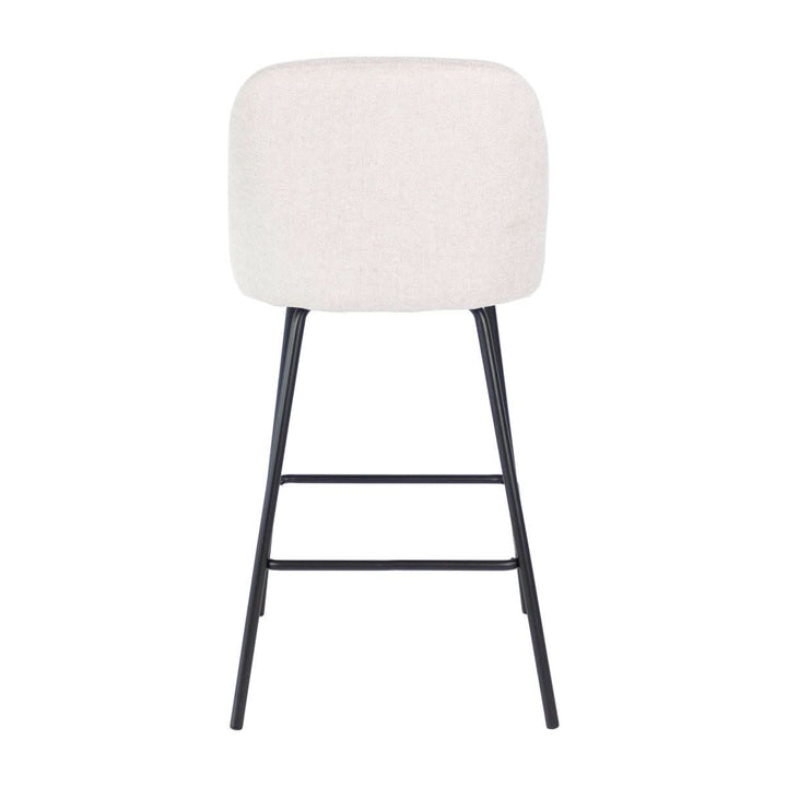 Tabouret de Bar Luxe Rembourré Tissu Texturé Métal Noir Champagne | NOVA - Designix