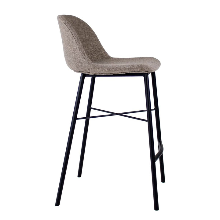 Tabouret de Bar Moderne Avec Dossier Confortable En Tissu Texturé | LUMA - Designix