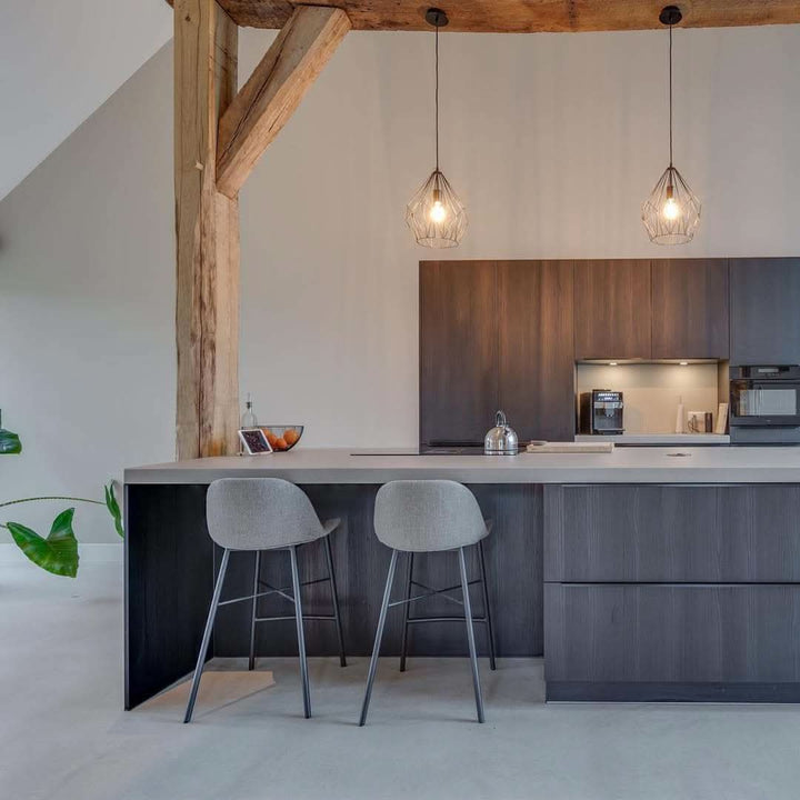 Tabouret de Bar Moderne Avec Dossier Confortable En Tissu Texturé | LUMA - Designix