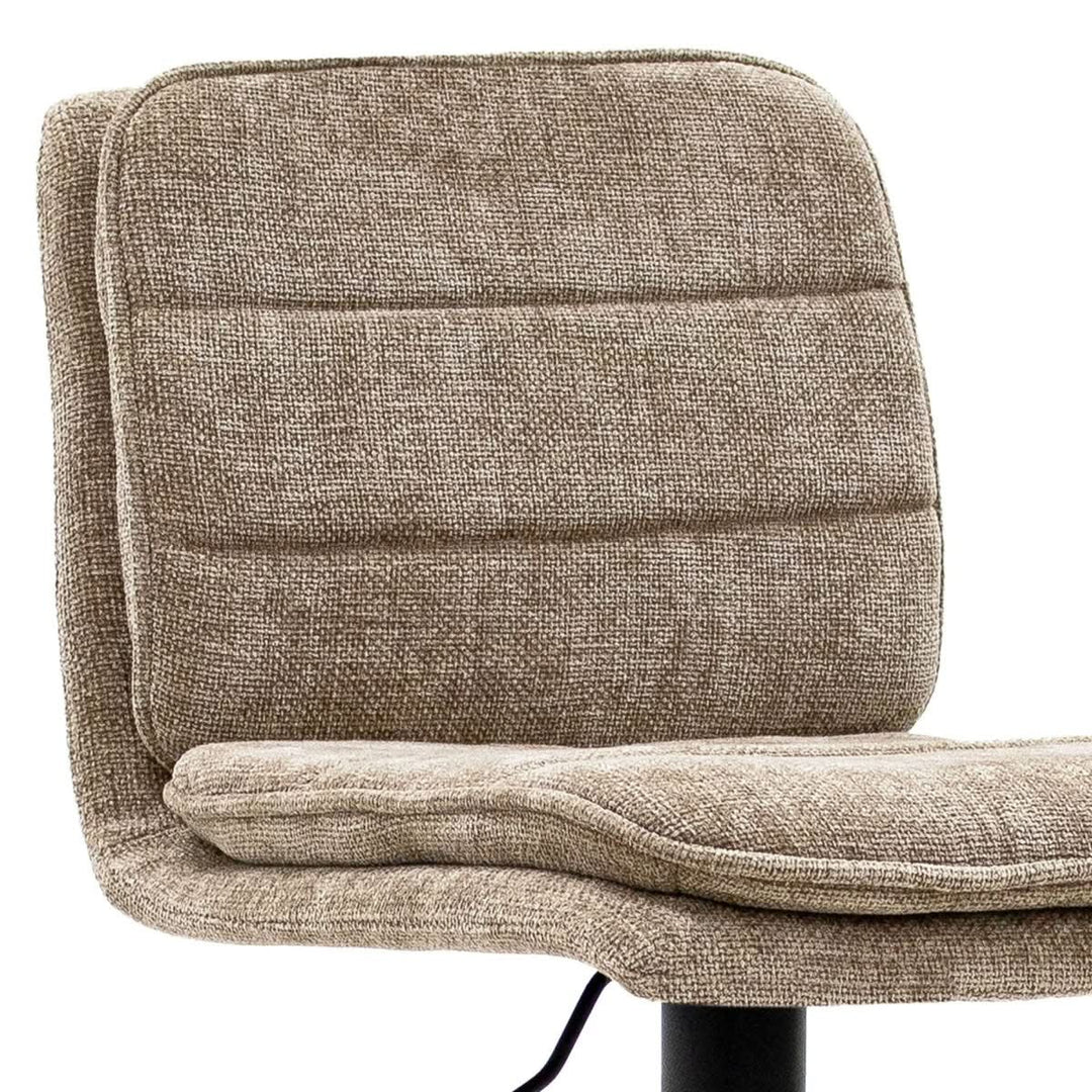 Tabouret de bar pivotant reglable en tissu taupe confort | NOVA - Designix