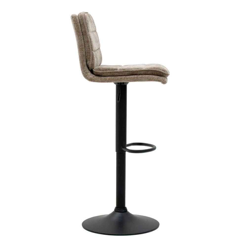 Tabouret de bar pivotant reglable en tissu taupe confort | NOVA - Designix
