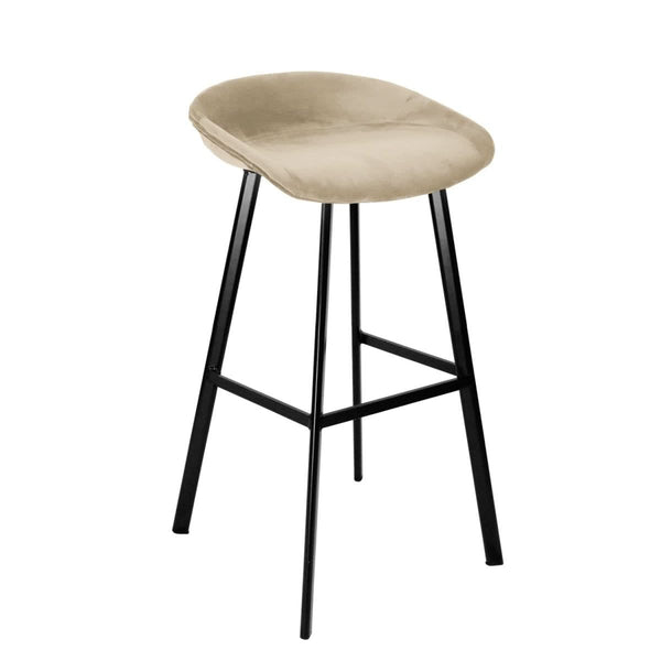 Tabouret De Bar Velours 70 Cm Champagne Design Moderne | LUXA
