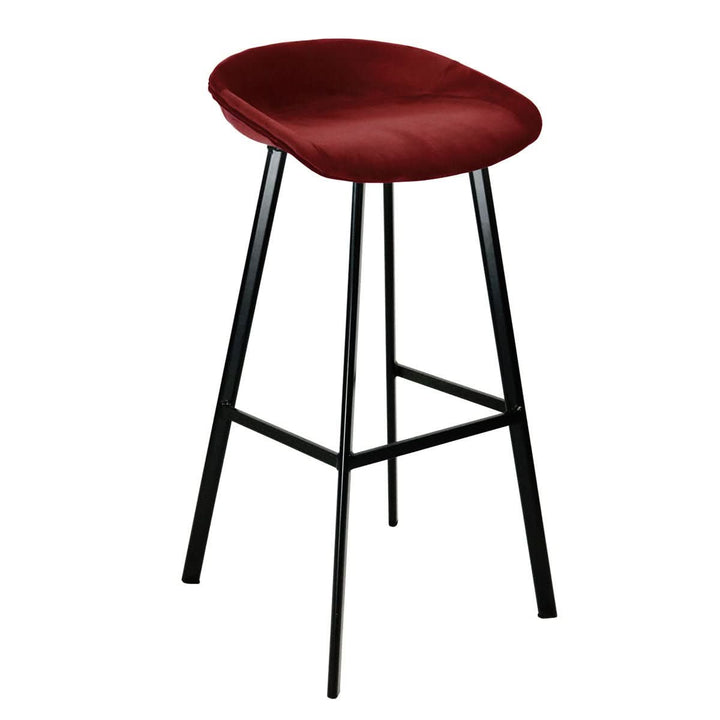 Tabouret de Bar Velours 80 Cm Rouge Design Moderne | LUXA - Designix