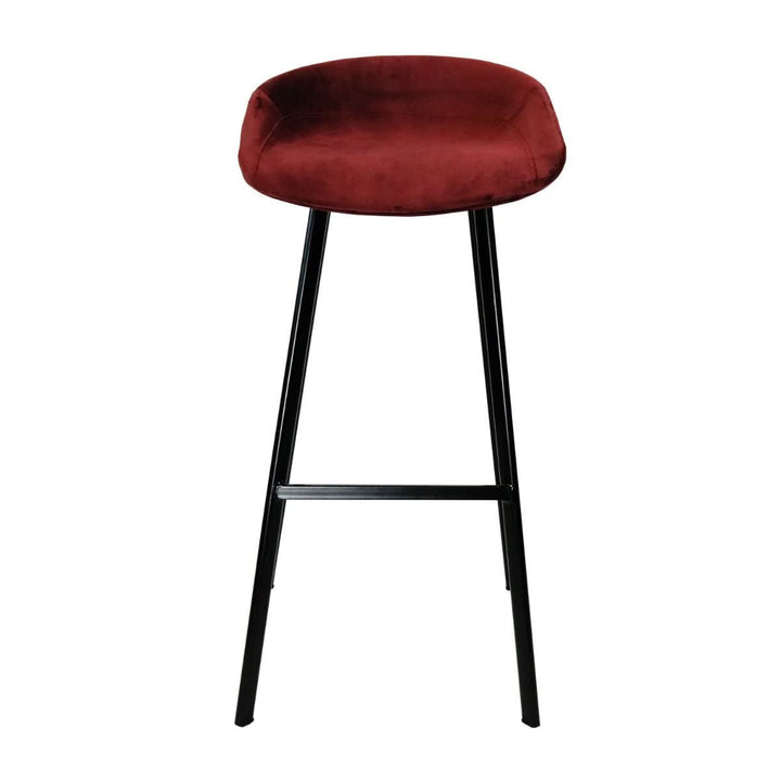 Tabouret de Bar Velours 80 Cm Rouge Design Moderne | LUXA - Designix