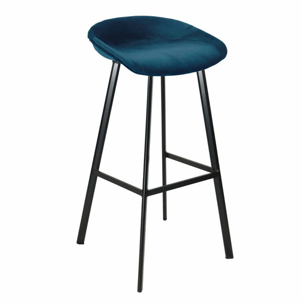 Tabouret De Bar Velours Bleu Foncé 80 cm Hauteur | LUMA