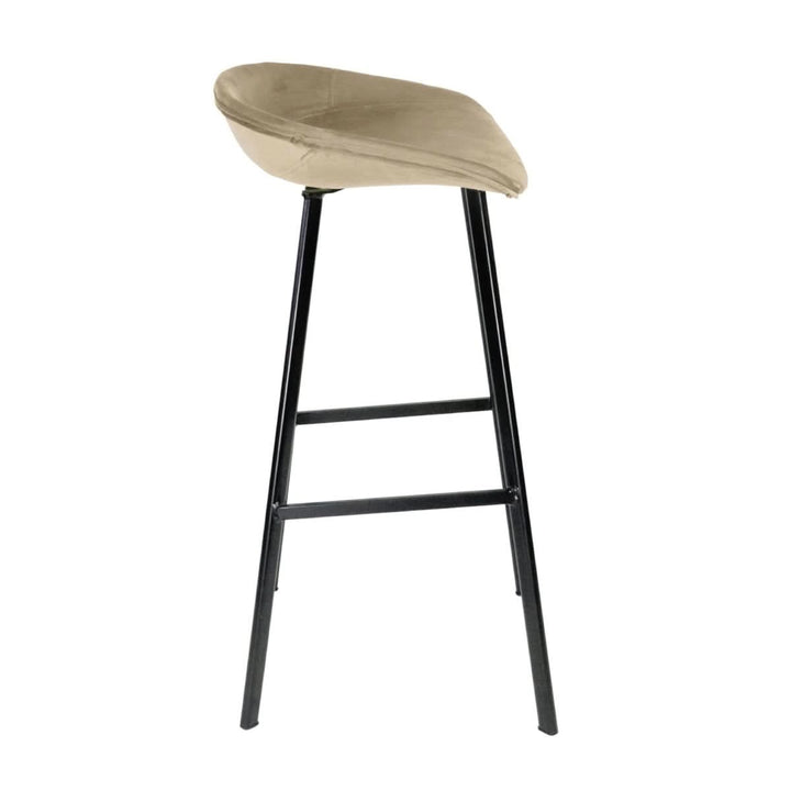 Tabouret de Bar Velours Champagne Design Moderne | RYLA - Designix