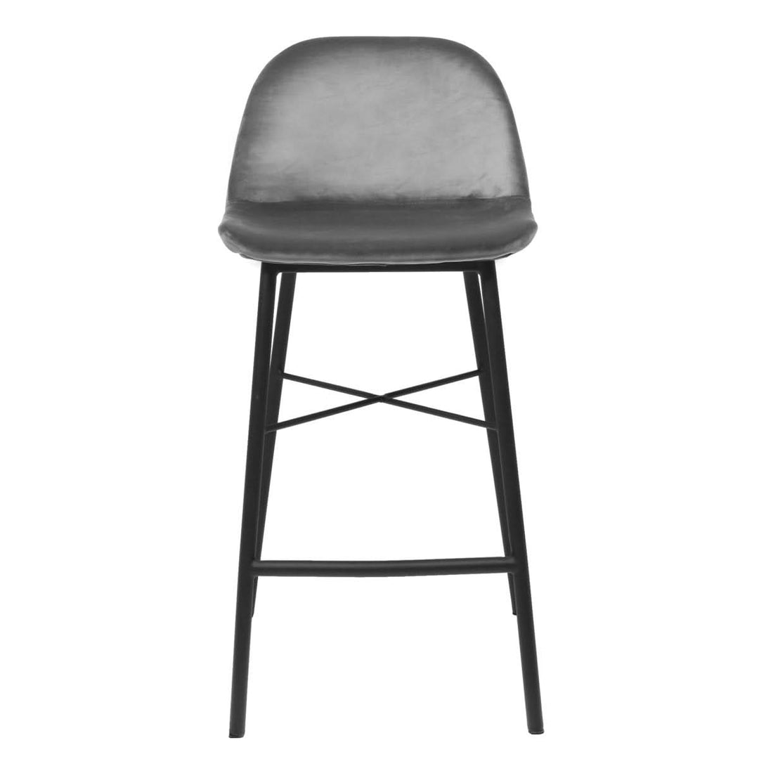Tabouret De Bar Velours Confort Moderne Avec Dossier | VELA - Designix