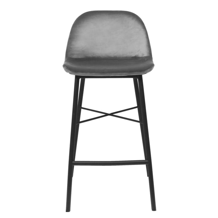Tabouret De Bar Velours Confort Moderne Avec Dossier | VELA - Designix
