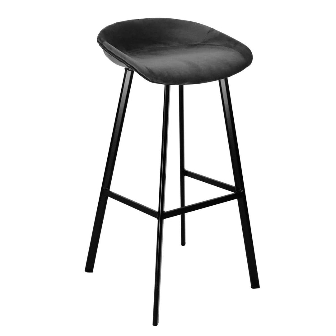 Tabouret De Bar Velours Gris Foncé Hauteur 70 Cm | LUXA - Designix