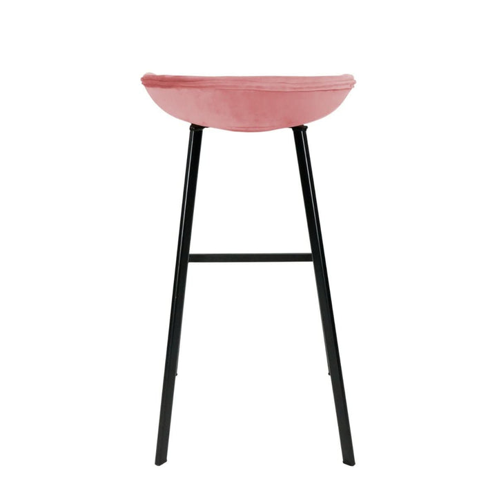 Tabouret de Bar Velours Haut 80 cm Rose Design Moderne | FINA - Designix