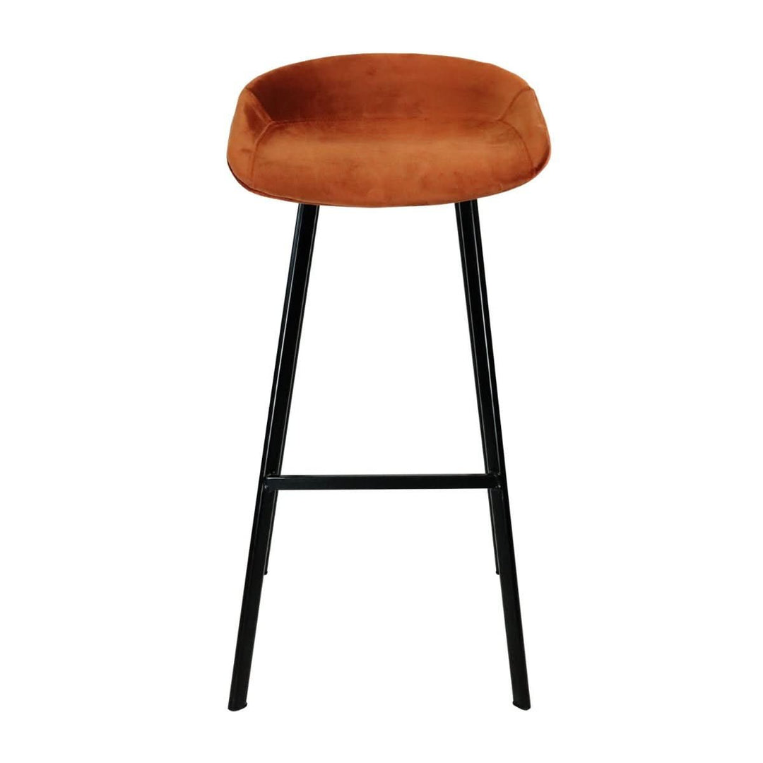 Tabouret De Bar Velours Moderne 70 Cm Orange | HARI - Designix