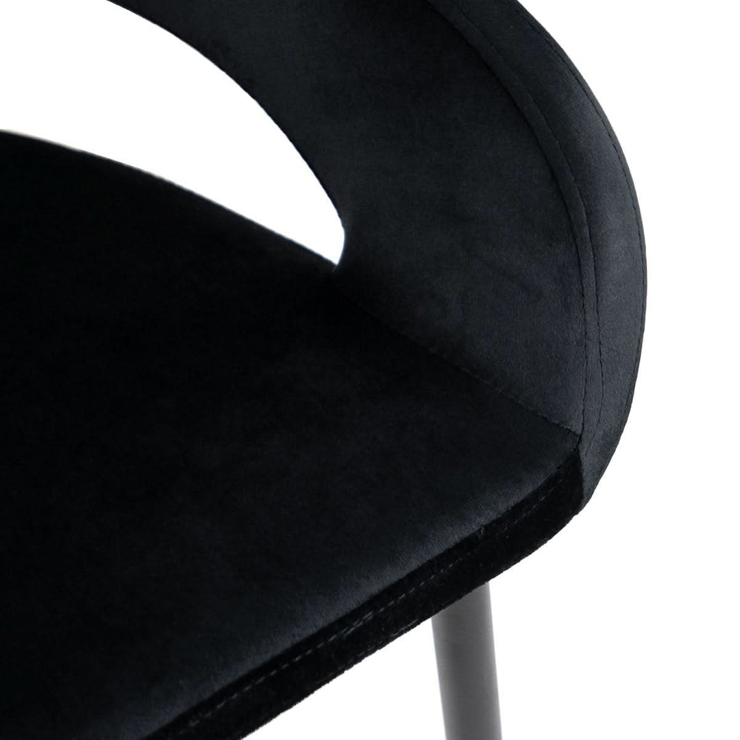 Tabouret de Bar Velours Noir Confort Moderne Élégant | LUNA - Designix