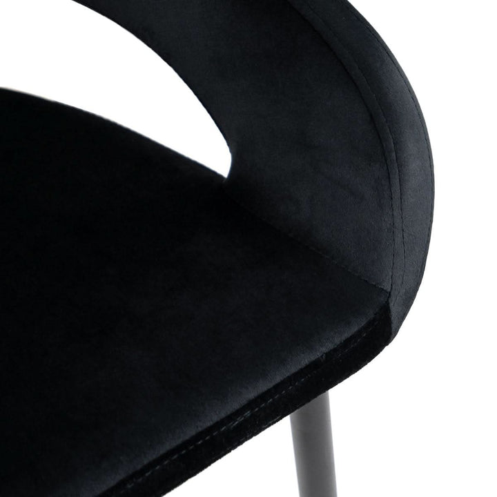Tabouret de Bar Velours Noir Confort Moderne Élégant | LUNA - Designix