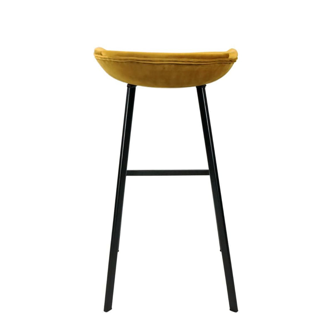 Tabouret de bar velours premium or 80 cm siège confort acier | ZENO - Designix