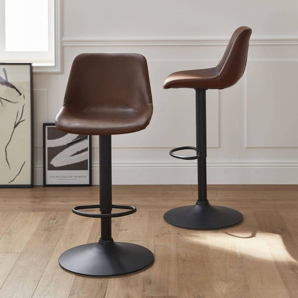 Tabourets Bar Réglables Marron | Ruiss - Designix Tabouret