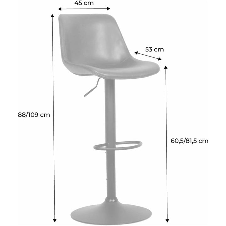 Tabourets Bar Réglables Marron | Ruiss - Designix Tabouret