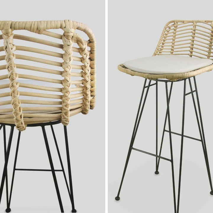 Tabourets Bar Rotin Métal | Joli - Designix Tabouret