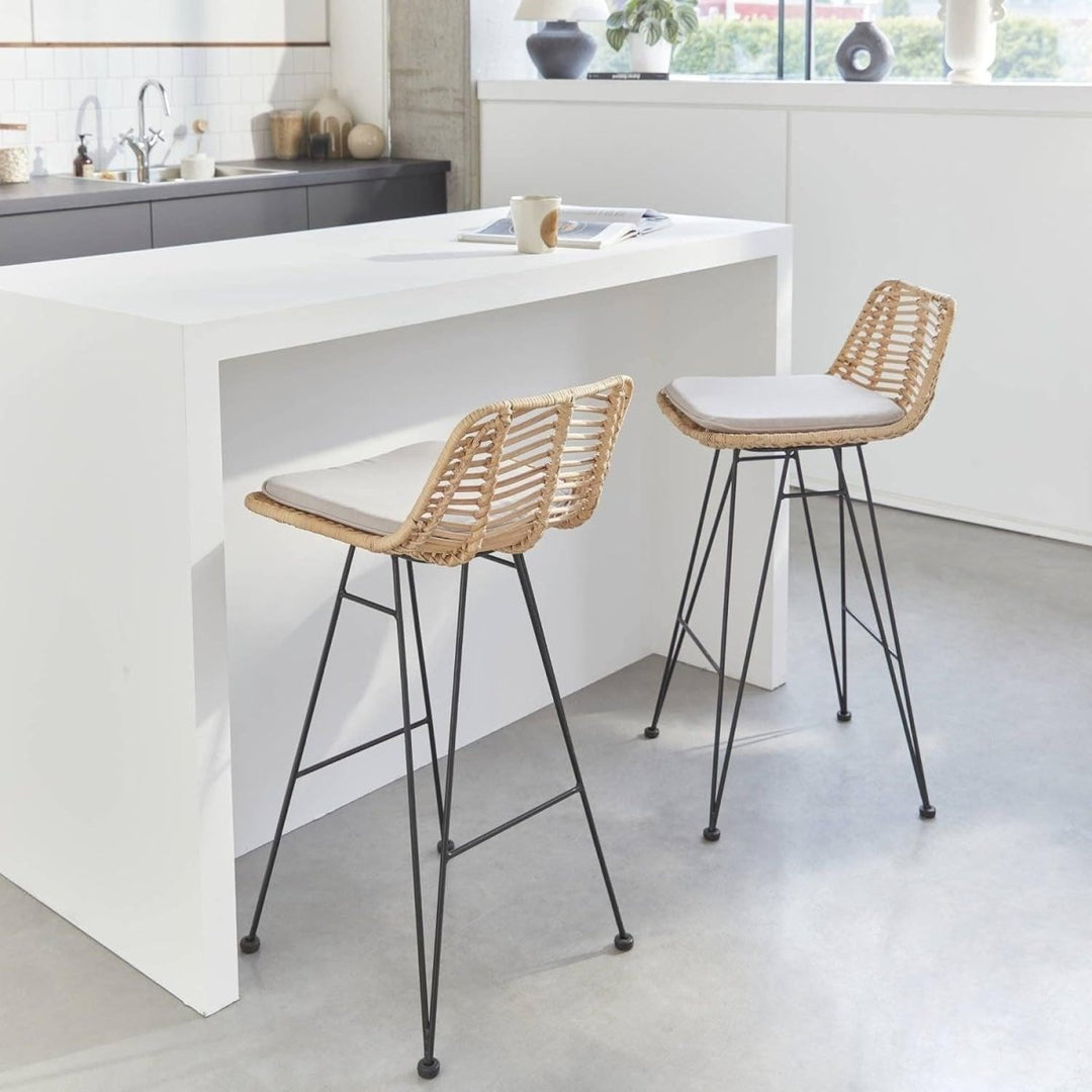 Tabourets Bar Rotin Métal | Voix - Designix Tabouret