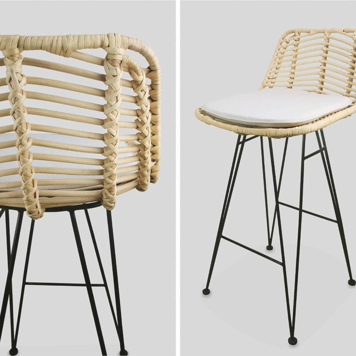 Tabourets Bar Rotin Métal | Voix - Designix Tabouret