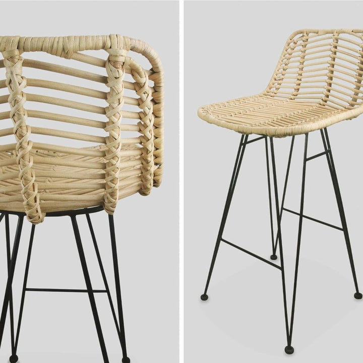 Tabourets Bar Rotin Métal | Voix - Designix Tabouret