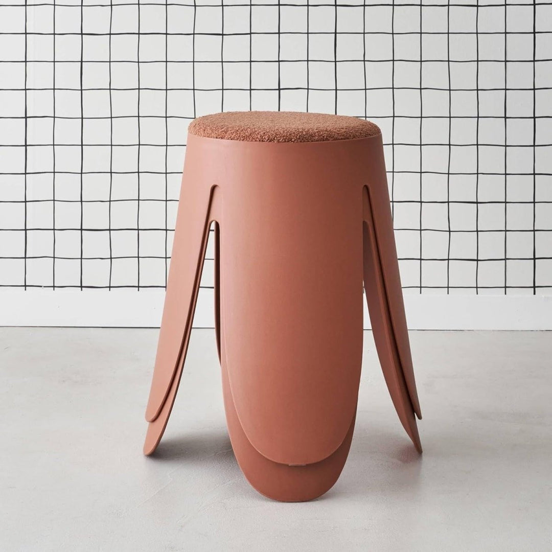Tabourets Bouclette Texturée Terracotta | Cyan - Designix Chaises