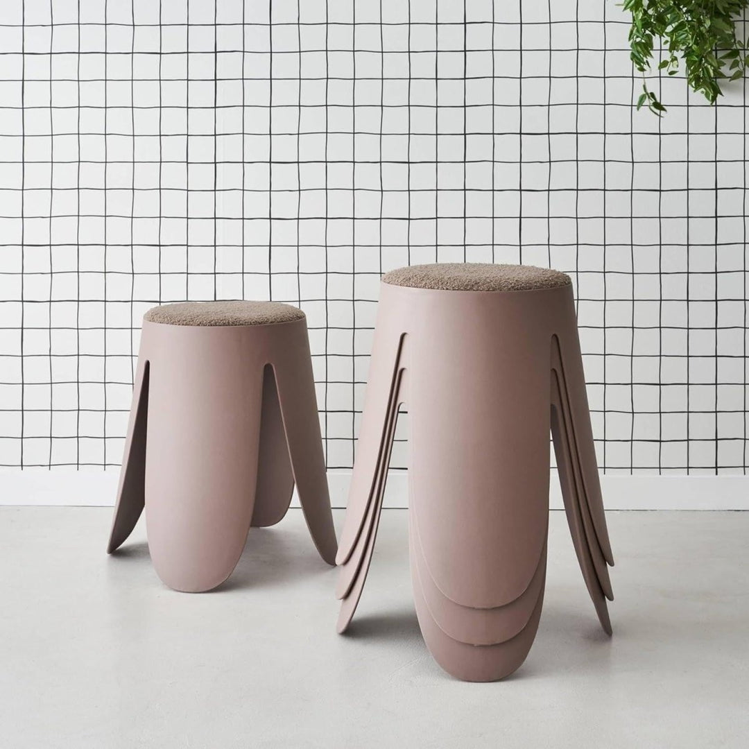 Tabourets Empilables Bouclette Marron | Jazz - Designix Tabouret