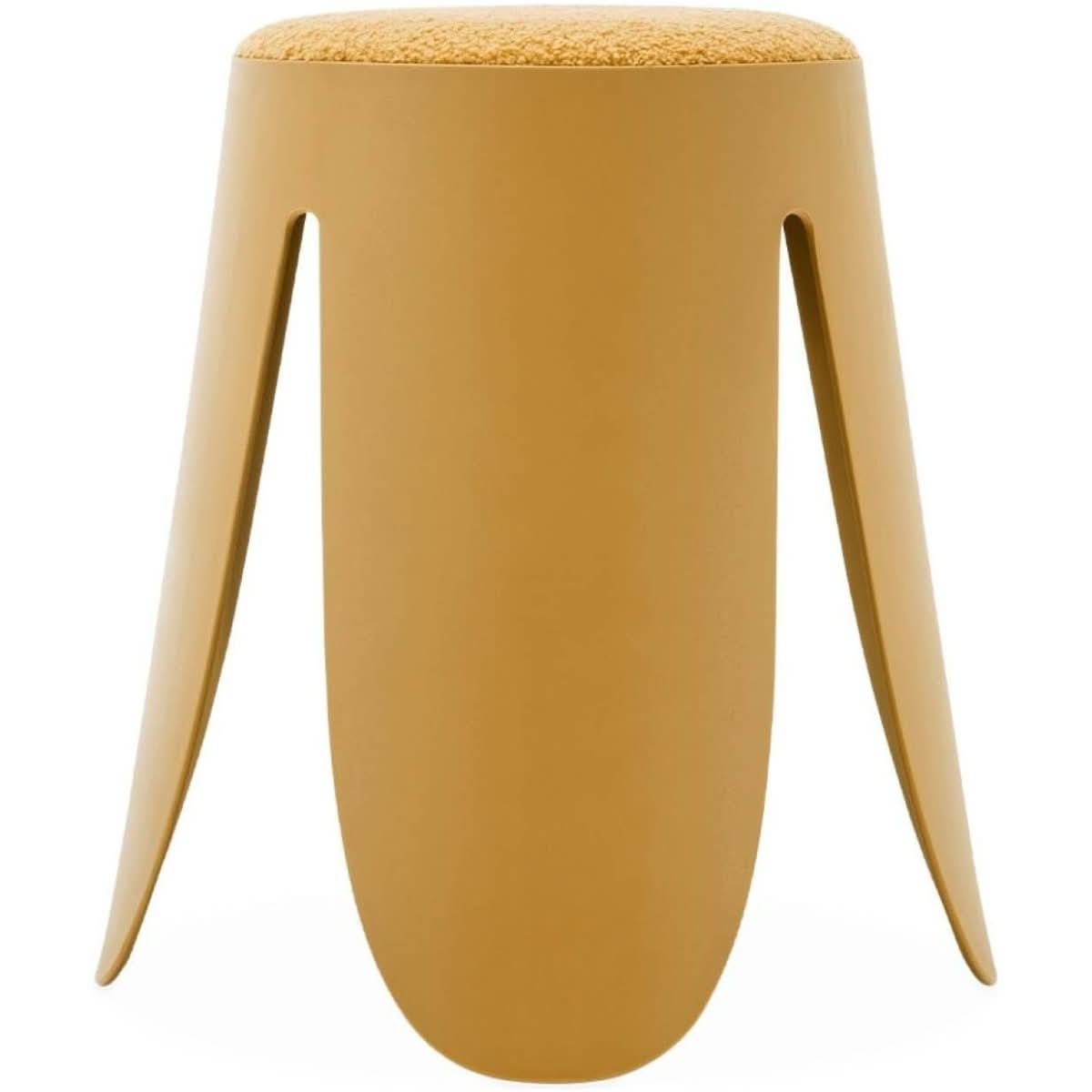 Tabourets Empilables Bouclette Moutarde | Rose - Designix Tabouret