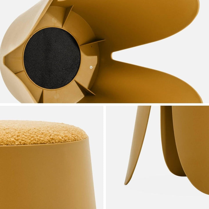 Tabourets Empilables Bouclette Moutarde | Rose - Designix Tabouret