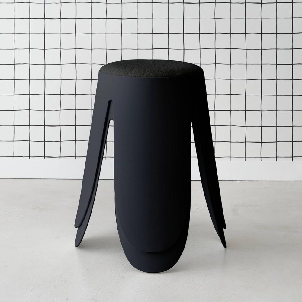 Tabourets Empilables Bouclette Noirs | Jonc - Designix Tabouret