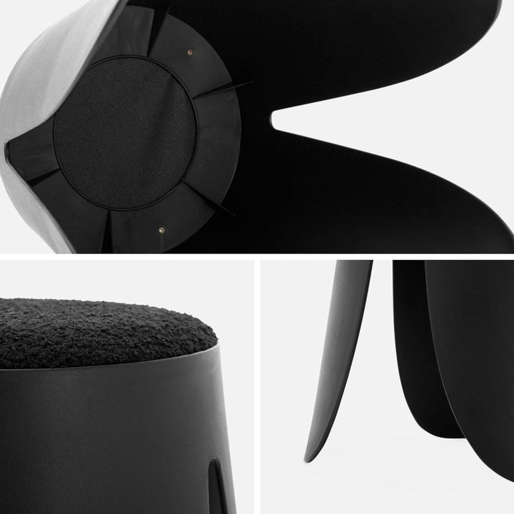 Tabourets Empilables Bouclette Noirs | Jonc - Designix Tabouret