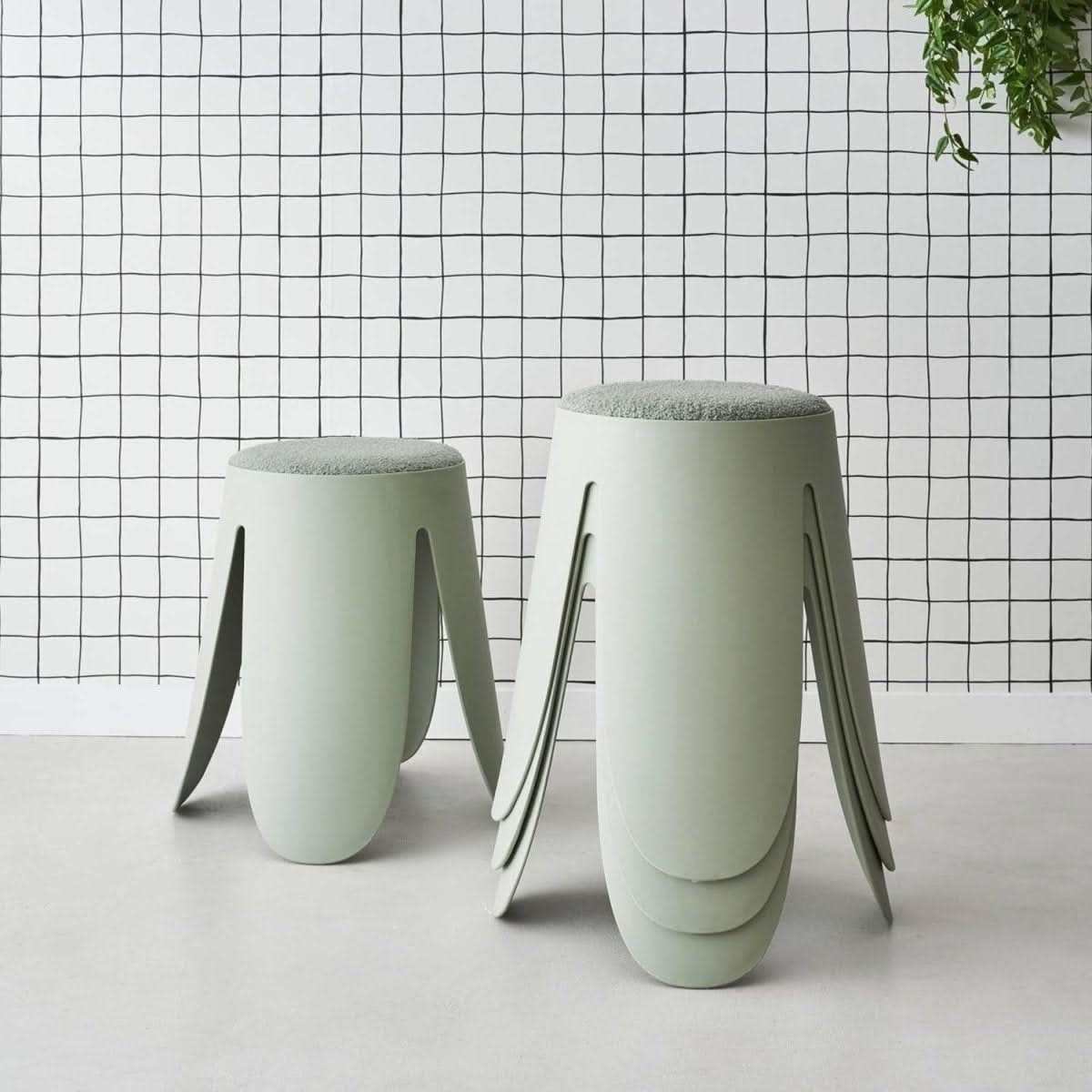 Tabourets Empilables Bouclette Texturée | Glory - Designix Tabouret