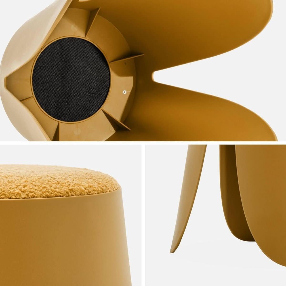 Tabourets Niki Moutarde Bouclette | Voile - Designix Tabouret