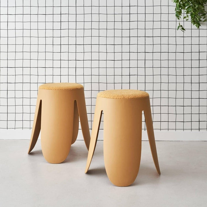 Tabourets Niki Moutarde Bouclette | Voile - Designix Tabouret